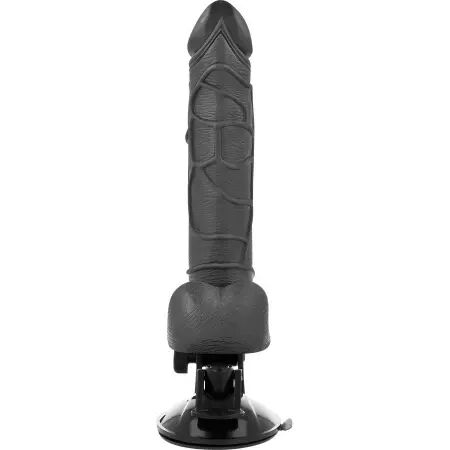 BASECOCK - VIBRATEUR RÉALISTE TÉLÉCOMMANDE NOIR AVEC TESTICULES 19,5CM