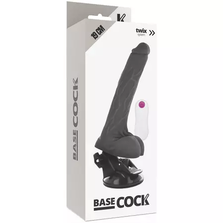 BASECOCK - VIBRATEUR RÉALISTE TÉLÉCOMMANDE NOIR 19 CM