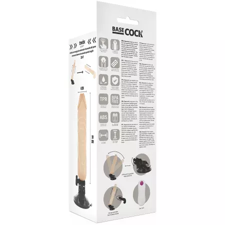 BASECOCK - VIBRATEUR RÉALISTE TÉLÉCOMMANDE NATUREL 20 CM