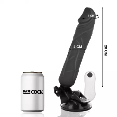 BASECOCK - VIBRATEUR RÉALISTE TÉLÉCOMMANDE NOIR 20 CM