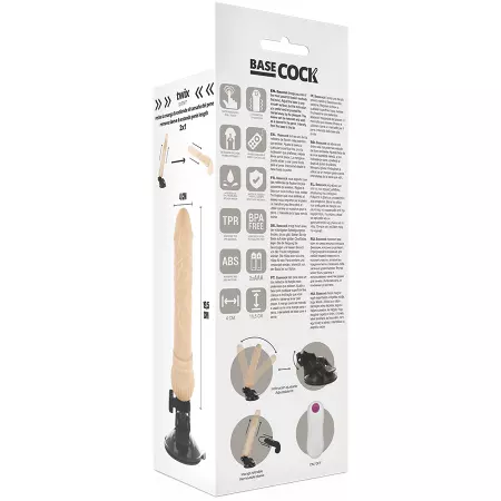 BASECOCK - VIBRATEUR TÉLÉCOMMANDE NATUREL RÉALISTE 19,5 CM