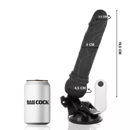 BASECOCK - VIBRATEUR RÉALISTE TÉLÉCOMMANDE NOIR 19,5 CM