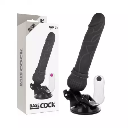 BASECOCK - VIBRATEUR RÉALISTE TÉLÉCOMMANDE NOIR 19,5 CM