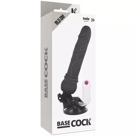 BASECOCK - VIBRATEUR RÉALISTE TÉLÉCOMMANDE NOIR 19,5 CM