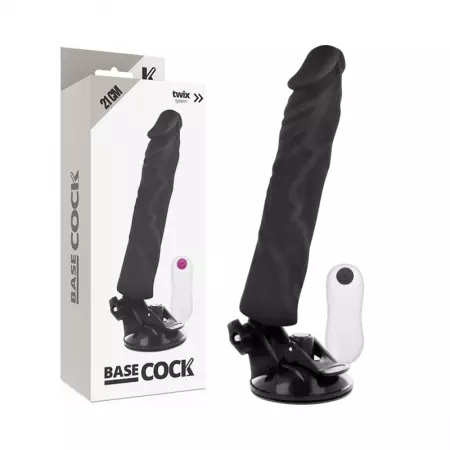 BASECOCK - VIBRATEUR RÉALISTE TÉLÉCOMMANDE NOIR 21 CM