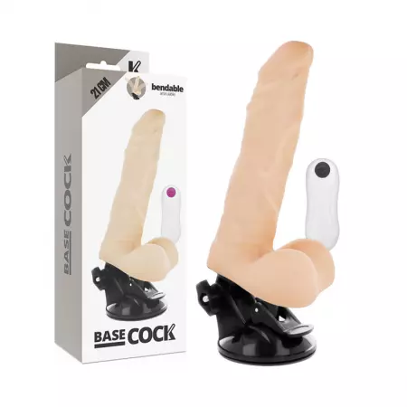 BASECOCK - VIBRATEUR ARTICULABLE TÉLÉCOMMANDE NATUREL 21 CM