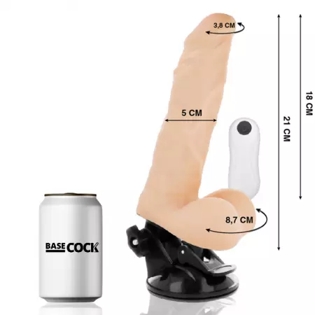 BASECOCK - VIBRATEUR ARTICULABLE TÉLÉCOMMANDE NATUREL 21 CM