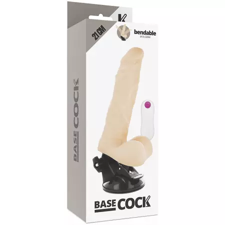 BASECOCK - VIBRATEUR ARTICULABLE TÉLÉCOMMANDE NATUREL 21 CM