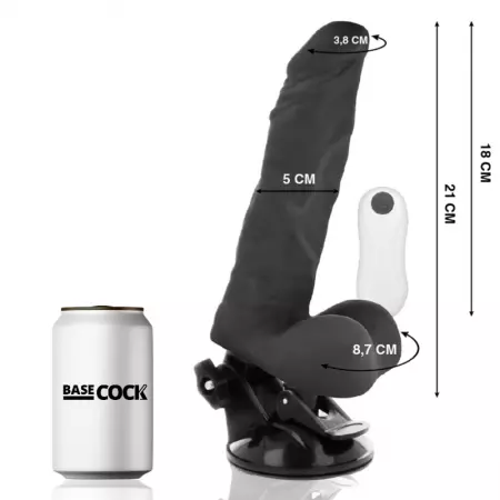 BASECOCK - VIBRATEUR ARTICULABLE TÉLÉCOMMANDE NOIR 21 CM