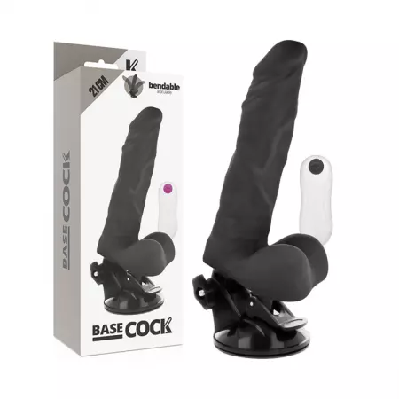 BASECOCK - VIBRATEUR ARTICULABLE TÉLÉCOMMANDE NOIR 21 CM