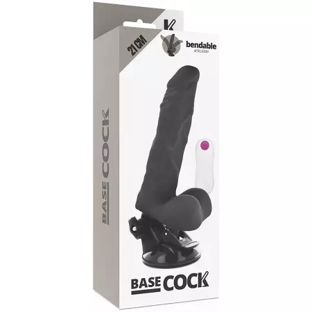 BASECOCK - VIBRATEUR ARTICULABLE TÉLÉCOMMANDE NOIR 21 CM