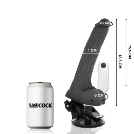 BASECOCK - VIBRATEUR ARTICULABLE TÉLÉCOMMANDE NOIR 18,5 CM