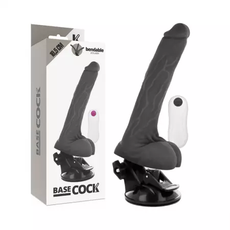 BASECOCK - VIBRATEUR ARTICULABLE TÉLÉCOMMANDE NOIR 18,5 CM