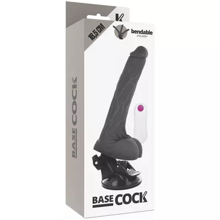 BASECOCK - VIBRATEUR ARTICULABLE TÉLÉCOMMANDE NOIR 18,5 CM
