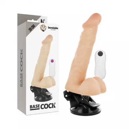 BASECOCK - VIBRATEUR ARTICULABLE TÉLÉCOMMANDE NATUREL 20 CM