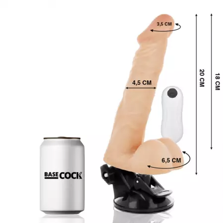 BASECOCK - VIBRATEUR ARTICULABLE TÉLÉCOMMANDE NATUREL 20 CM