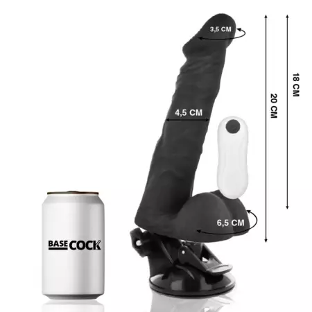 BASECOCK - VIBRATEUR ARTICULABLE TÉLÉCOMMANDE NOIR 20 CM