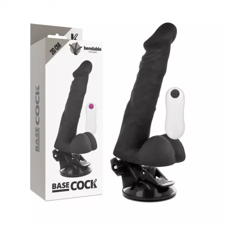 BASECOCK - VIBRATEUR ARTICULABLE TÉLÉCOMMANDE NOIR 20 CM