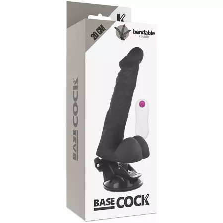 BASECOCK - VIBRATEUR ARTICULABLE TÉLÉCOMMANDE NOIR 20 CM