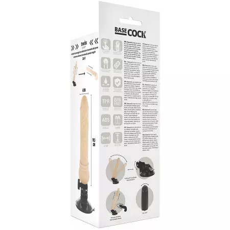 BASECOCK - VIBRATEUR RÉALISTE TÉLÉCOMMANDE NATUREL 19,5 CM