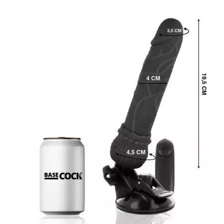 BASECOCK - VIBRATEUR RÉALISTE TÉLÉCOMMANDE NOIR 19,5 CM