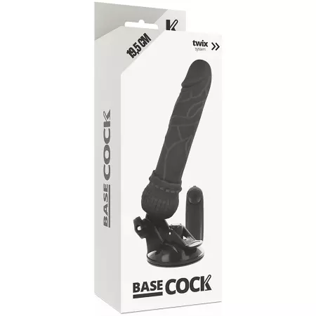 BASECOCK - VIBRATEUR RÉALISTE TÉLÉCOMMANDE NOIR 19,5 CM