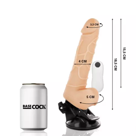 BASECOCK - VIBRATEUR TÉLÉCOMMANDE NATUREL RÉALISTE 18,5 CM