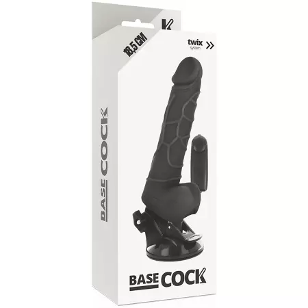 BASECOCK - VIBRATEUR RÉALISTE TÉLÉCOMMANDE NOIR 18,5 CM