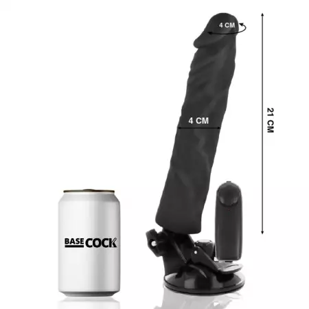 BASECOCK - VIBRATEUR RÉALISTE TÉLÉCOMMANDE NOIR 21 CM