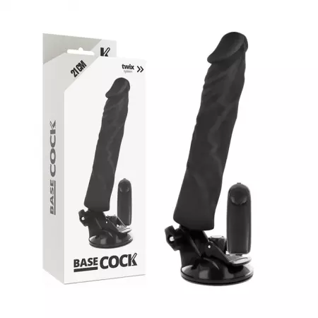 BASECOCK - VIBRATEUR RÉALISTE TÉLÉCOMMANDE NOIR 21 CM