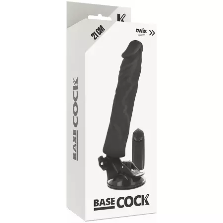 BASECOCK - VIBRATEUR RÉALISTE TÉLÉCOMMANDE NOIR 21 CM