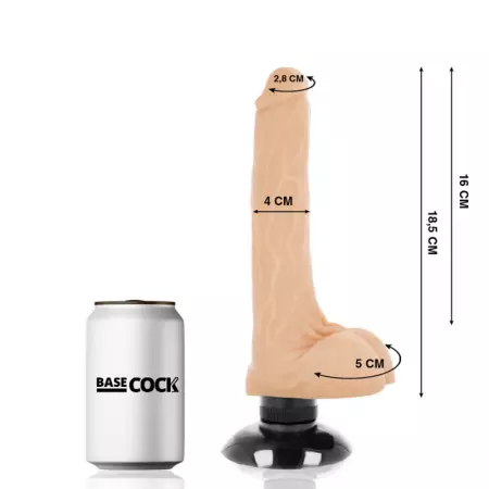 BASECOCK - VIBRATEUR RÉALISTE 2-1 NATUREL 18,5 CM