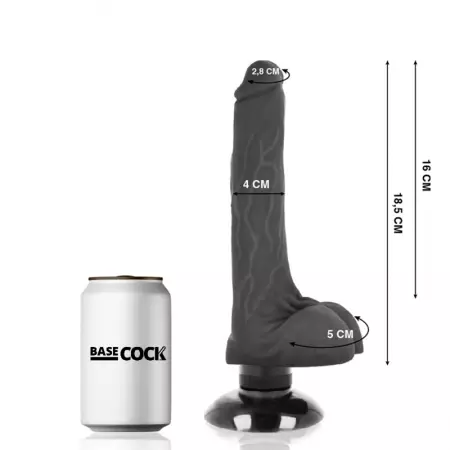BASECOCK - VIBRATEUR RÉALISTE 2-1 NOIR 18,5 CM