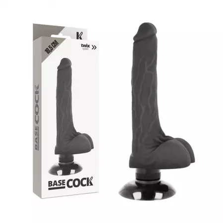 BASECOCK - VIBRATEUR RÉALISTE 2-1 NOIR 18,5 CM