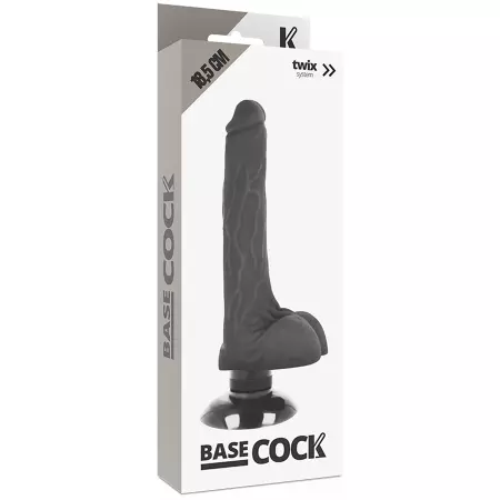BASECOCK - VIBRATEUR RÉALISTE 2-1 NOIR 18,5 CM