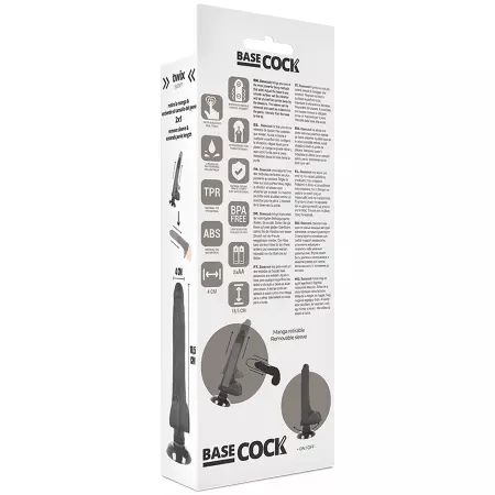 BASECOCK - VIBRATEUR RÉALISTE 2-1 NOIR 18,5 CM