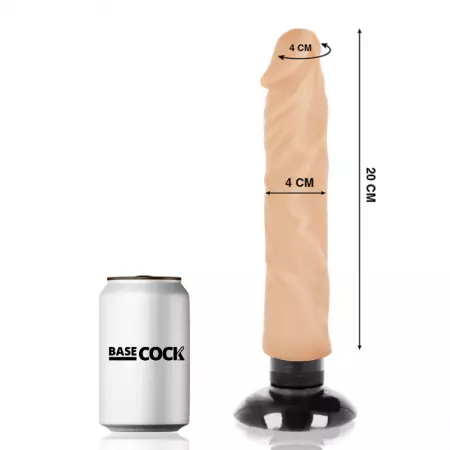 BASECOCK - VIBRATEUR RÉALISTE 2-1 NATUREL 20 CM