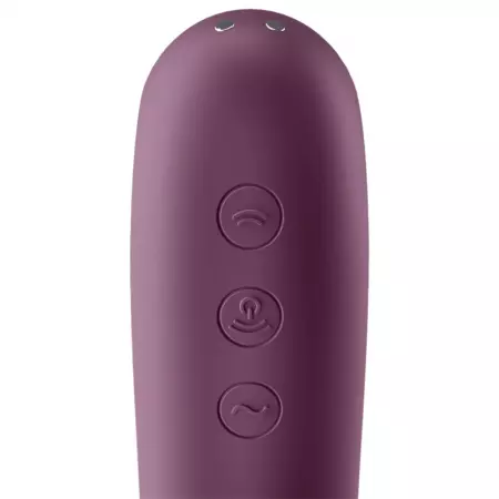 SATISFYER - VIBRATEUR DUAL KISS AIR PULSE VIN ROUGE