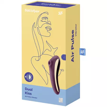 SATISFYER - VIBRATEUR DUAL KISS AIR PULSE VIN ROUGE