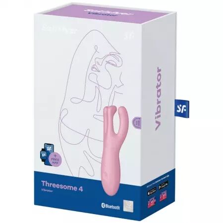 SATISFYER - APPLICATION VIBRATEUR THREESOME 4 ROSE