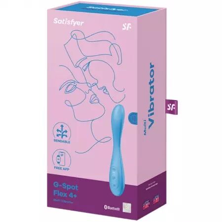 SATISFYER - APPLICATION MULTI VIBRATEUR G-SPOT FLEX 4+ BLEU