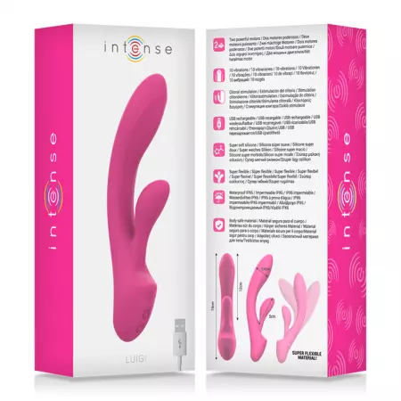 INTENSE - VIBRATEUR LUIGI RABBIT SILICONE LIQUIDE ROSE