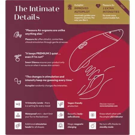 WOMANIZER - STIMULATEUR CLITORAL PREMIUM 2 BORDEAUX