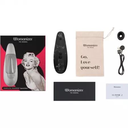 WOMANIZER - MARILYN MONROE CLASSIC 2 STIMULATEUR CLITORAL MARBRE NOIR