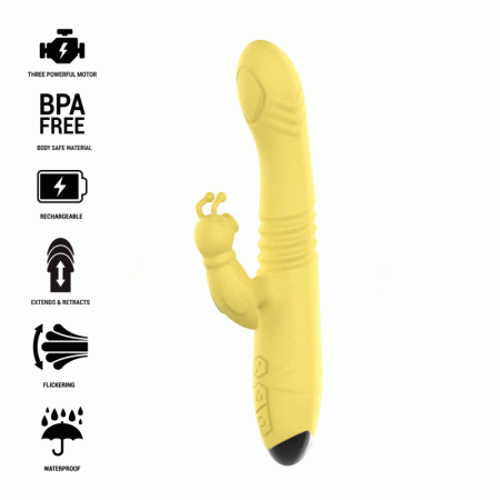 INTENSE - VIBRATEUR MULTIFONCTION TOKY UP & DOWN AVEC STIMULATEUR CLITORAL JAUNE