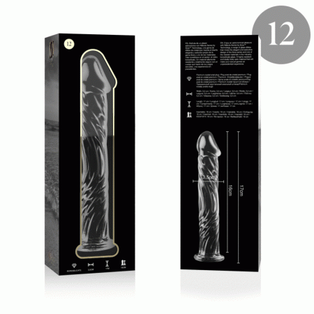 NEBULA SERIES BY IBIZA - MODÈLE 12 GODE EN VERRE BOROSILICATE 17 X 3,5 CM CLAIR