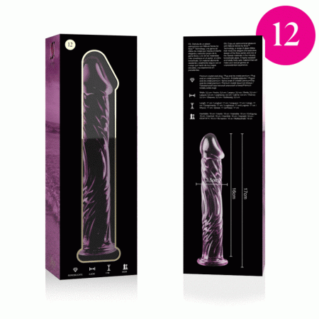 NEBULA SERIES BY IBIZA - MODÈLE 12 GODE EN VERRE BOROSILICATE 17 X 3,5 CM ROSE