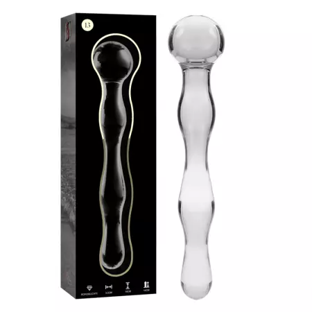 NEBULA SERIES BY IBIZA - MODÈLE 13 GODE EN VERRE BOROSILICATE 18 X 3,5 CM CLAIR