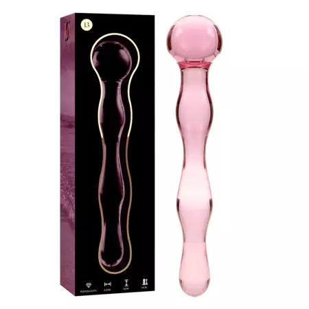 NEBULA SERIES BY IBIZA - MODÈLE 13 GODE EN VERRE BOROSILICATE 18 X 3,5 CM ROSE