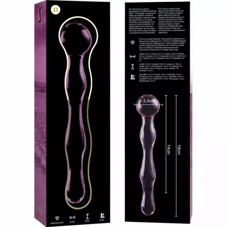 NEBULA SERIES BY IBIZA - MODÈLE 13 GODE EN VERRE BOROSILICATE 18 X 3,5 CM ROSE